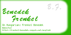 benedek frenkel business card